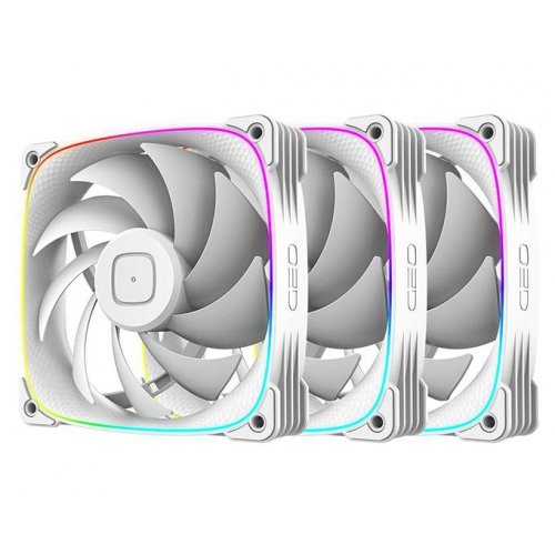 Набір кулерів для корпусу Geometric Future Squama 3003 120mm ARGB Triple Pack (GEO-S3003W-12T) White купити в Україні: Київ, Львів, Хмельницький, Тернопіль, Івано-Франківськ | Перевірка сумісності, низька ціна, відгуки, характеристики від TELEMART фото