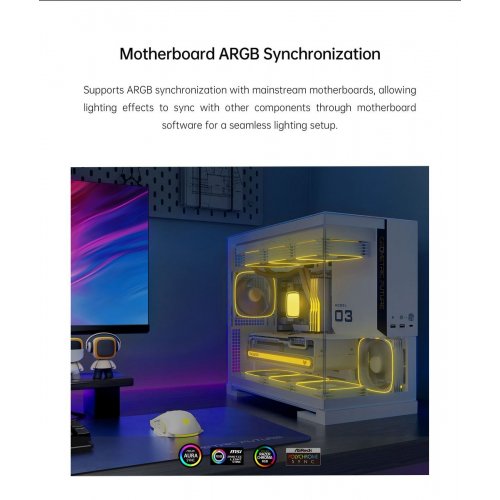 Набір кулерів для корпусу Geometric Future Squama 3003 120mm ARGB Triple Pack (GEO-S3003W-12T) White купити в Україні: Київ, Львів, Хмельницький, Тернопіль, Івано-Франківськ | Перевірка сумісності, низька ціна, відгуки, характеристики від TELEMART фото