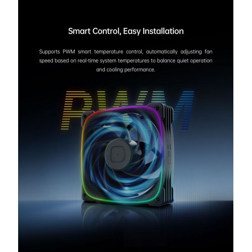 Кулер для корпуса Geometric Future Squama 3003 120mm ARGB Reverse (GEO-S3003RB-12S) Black купити в Україні: Київ, Львів, Хмельницький, Тернопіль, Івано-Франківськ | Перевірка сумісності, низька ціна, відгуки, характеристики від TELEMART фото