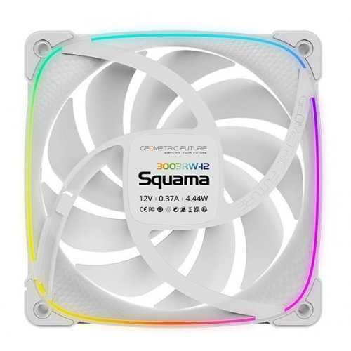 Набір кулерів для корпусу Geometric Future Squama 3003 120mm ARGB Reverse Triple Pack (GEO-S3003RW-12T) White купити в Україні: Київ, Львів, Хмельницький, Тернопіль, Івано-Франківськ | Перевірка сумісності, низька ціна, відгуки, характеристики від TELEMART фото