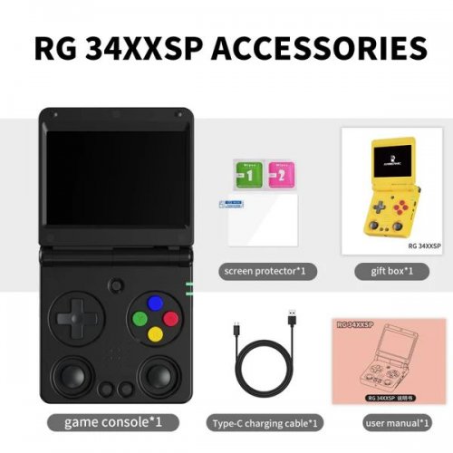 Портативна ігрова консоль Anbernic RG 34XXSP 64GB Black купити в Україні: Київ, Львів, Хмельницький, Тернопіль, Івано-Франківськ | Низька ціна, відгуки, характеристики від TELEMART фото