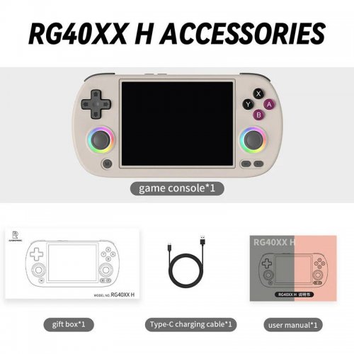 Портативна ігрова консоль Anbernic RG40XX H 64GB Gray купити в Україні: Київ, Львів, Хмельницький, Тернопіль, Івано-Франківськ | Низька ціна, відгуки, характеристики від TELEMART фото