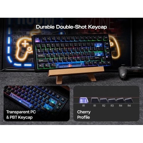 Клавіатура EPOMAKER HE80 RGB Magnetic MagneX Switch (HE80-W-M-UA) White купити в Україні: Київ, Львів, Хмельницький, Тернопіль, Івано-Франківськ | Низька ціна, відгуки, характеристики від TELEMART фото