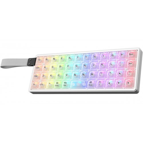 Клавиатура EPOMAKER LUMA40 RGB Mechanical Kailh White Rain Switch Wireless (LUMA40-S-WR) Silver купить в Украине: Киев, Днепр, Харьков, Одесса  | Низкая цена, отзывы, характеристики от TELEMART фото