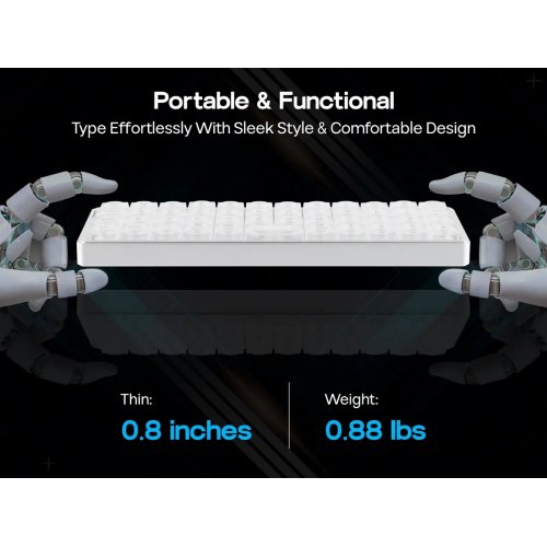 Клавиатура EPOMAKER LUMA40 RGB Mechanical Kailh White Rain Switch Wireless (LUMA40-S-WR) Silver купить в Украине: Киев, Днепр, Харьков, Одесса  | Низкая цена, отзывы, характеристики от TELEMART фото