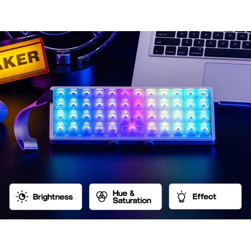 Клавиатура EPOMAKER LUMA40 RGB Mechanical Kailh White Rain Switch Wireless (LUMA40-S-WR) Silver купить в Украине: Киев, Днепр, Харьков, Одесса  | Низкая цена, отзывы, характеристики от TELEMART фото