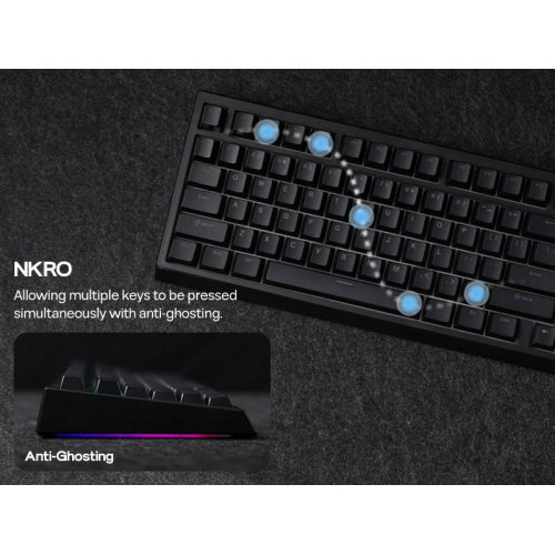 Клавіатура EPOMAKER G84 RGB Mechanical Creamy Jade Switch WIireless (G84-W-CJ-UA) White купити в Україні: Київ, Львів, Хмельницький, Тернопіль, Івано-Франківськ | Низька ціна, відгуки, характеристики від TELEMART фото