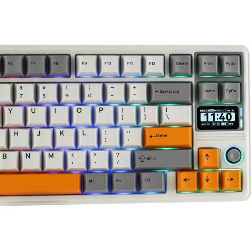 Клавіатура EPOMAKER RT85 RGB Mechanical Wisteria V2 Linear Switch Wireless (RT85-WG-WL2-UA) White/Grey купити в Україні: Київ, Львів, Хмельницький, Тернопіль, Івано-Франківськ | Низька ціна, відгуки, характеристики від TELEMART фото