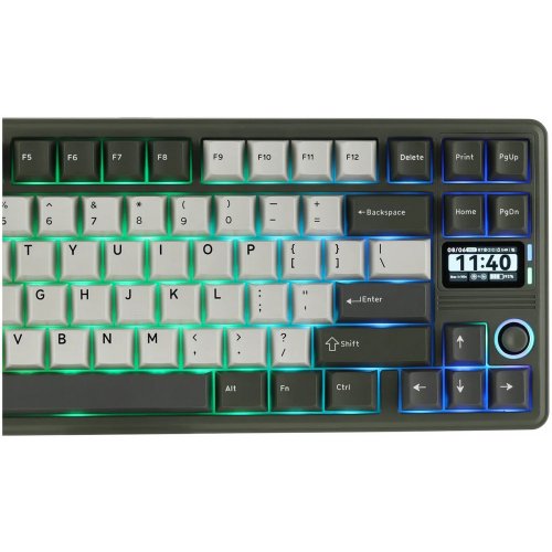 Клавіатура EPOMAKER RT85 RGB Mechanical CreamyJade Switch Wireless (RT85-GW-CJ-UA) Green/White купити в Україні: Київ, Львів, Хмельницький, Тернопіль, Івано-Франківськ | Низька ціна, відгуки, характеристики від TELEMART фото