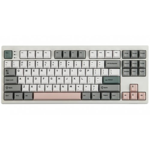 Клавіатура EPOMAKER ТН87 RGB Mechanical Sea Salt Silent Switch Wireless (TH87-WG-S-UA) White/Grey/Pink купити в Україні: Київ, Львів, Хмельницький, Тернопіль, Івано-Франківськ | Низька ціна, відгуки, характеристики від TELEMART фото