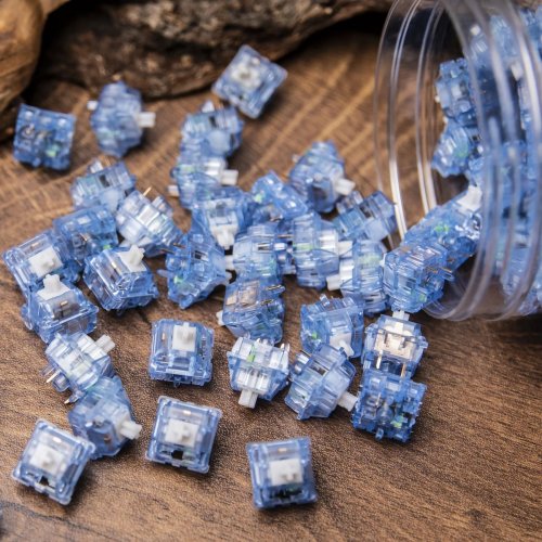 Набір перемикачів для клавіатури EPOMAKER Aqua Clicky Switch Set 5 Pin 100pcs купити в Україні: Київ, Львів, Хмельницький, Тернопіль, Івано-Франківськ | Низька ціна, відгуки, характеристики від TELEMART фото