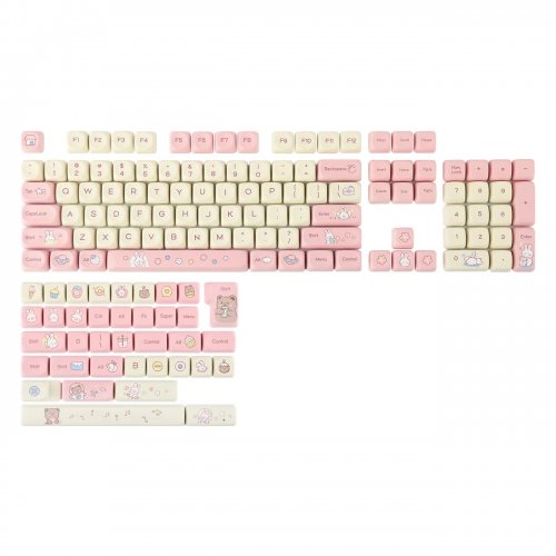 Набір кейкапів EPOMAKER Cream Bunny Set 141pcs White/Pink купити в Україні: Київ, Львів, Хмельницький, Тернопіль, Івано-Франківськ | Низька ціна, відгуки, характеристики від TELEMART фото