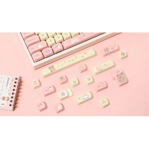 Набір кейкапів EPOMAKER Cream Bunny Set 141pcs White/Pink купити в Україні: Київ, Львів, Хмельницький, Тернопіль, Івано-Франківськ | Низька ціна, відгуки, характеристики від TELEMART фото