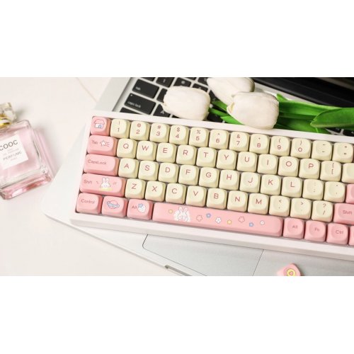 Набір кейкапів EPOMAKER Cream Bunny Set 141pcs White/Pink купити в Україні: Київ, Львів, Хмельницький, Тернопіль, Івано-Франківськ | Низька ціна, відгуки, характеристики від TELEMART фото