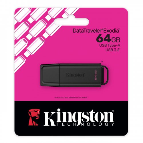 Накопитель Kingston DataTraveler Exodia 64GB USB 3.2 Gen 1 (DTXG2/64GB) Black купить в Украине: Киев, Днепр, Харьков, Одесса  | Низкая цена, отзывы, характеристики от TELEMART фото