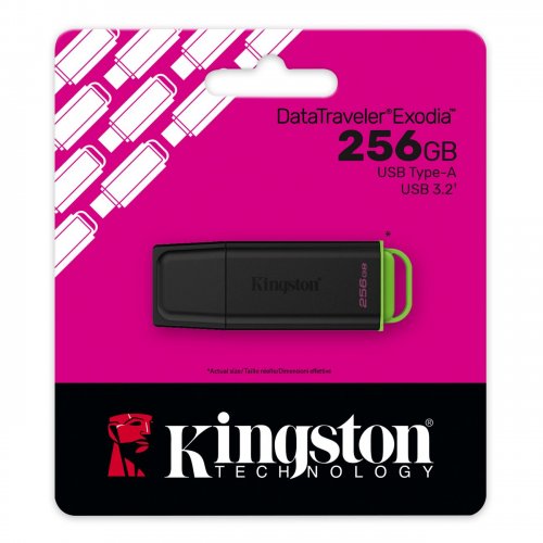 Накопитель Kingston DataTraveler Exodia 256GB USB 3.2 Gen 1 (DTXG2/256GB) Black/Green купить в Украине: Киев, Днепр, Харьков, Одесса  | Низкая цена, отзывы, характеристики от TELEMART фото