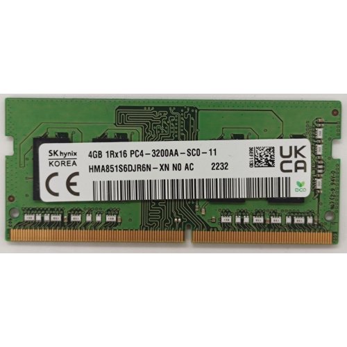 Hynix SODIMM DDR4 4GB 3200Mhz (HMA851S6DJR6N-XN) (Відновлено продавцем, 877745) купити в Україні: Київ, Львів, Хмельницький, Тернопіль, Івано-Франківськ | Перевірка сумісності, низька ціна, відгуки, характеристики від TELEMART фото