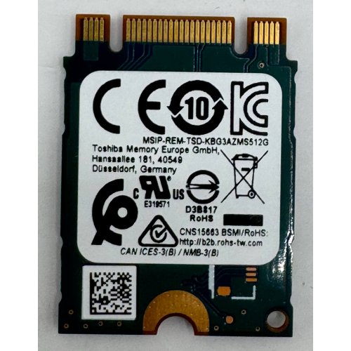 Ssd-диск Toshiba BG3 256GB M.2 (2280 PCI-E) (KBG30ZMV256G) (Відновлено продавцем, 877882) купити в Україні: Київ, Львів, Хмельницький, Тернопіль, Івано-Франківськ | Перевірка сумісності, низька ціна, відгуки, характеристики від TELEMART фото
