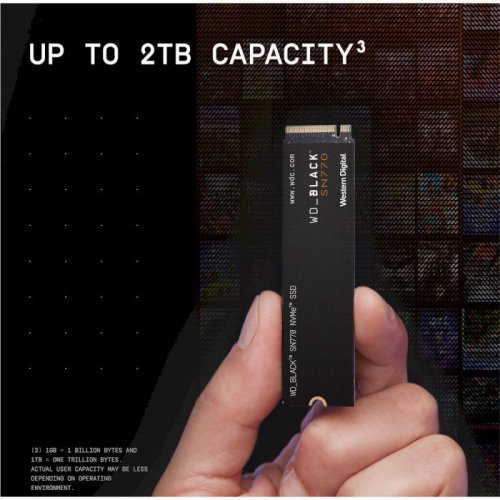 SSD-диск Western Digital Black SN770 3D NAND TLC 250GB M.2 (2280 PCI-E) NVMe x4 (WDS250G3X0E) купить в Украине: Киев, Днепр, Харьков, Одесса  | Проверка совместимости, низкая цена, отзывы, характеристики от TELEMART фото