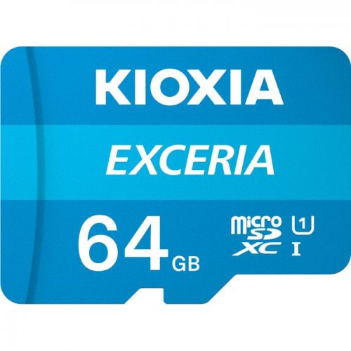 Карта памяти Kioxia microSDXC Exceria 64GB Class 10 UHS-I U1 (с адаптером) (LMEX1L064GG2) купить в Украине: Киев, Днепр, Харьков, Одесса  | Низкая цена, отзывы, характеристики от TELEMART фото