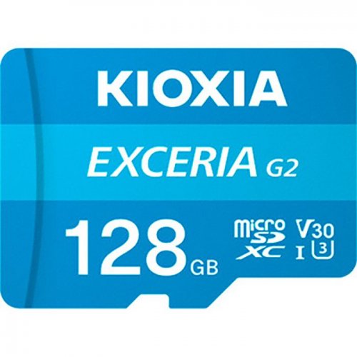 Карта пам'яті Kioxia microSDXC Exceria G2 128GB Class 10 UHS-I U3 A1 V30 (з адаптером) (LMEX2L128GG2) купити в Україні: Київ, Львів, Хмельницький, Тернопіль, Івано-Франківськ | Низька ціна, відгуки, характеристики від TELEMART фото