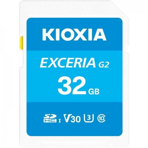 Карта пам'яті Kioxia SDHC Exceria G2 32GB Class 10 UHS-I U3 V30 (LNEX2L032GG4) купити в Україні: Київ, Львів, Хмельницький, Тернопіль, Івано-Франківськ | Низька ціна, відгуки, характеристики від TELEMART фото