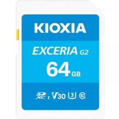 Карта памяти Kioxia SDXC Exceria G2 64GB Class 10 UHS-I U3 V30 (LNEX2L064GG4)