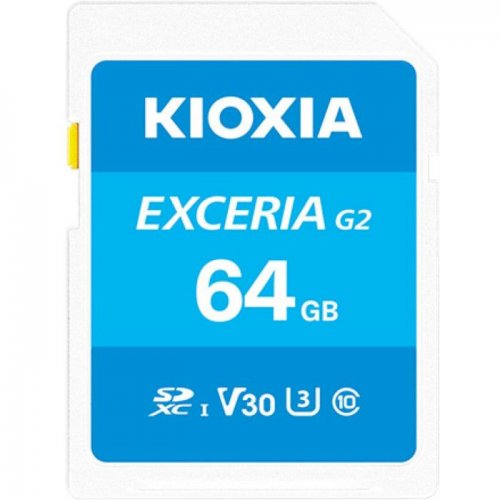 Карта памяти Kioxia SDXC Exceria G2 64GB Class 10 UHS-I U3 V30 (LNEX2L064GG4) купить в Украине: Киев, Днепр, Харьков, Одесса  | Низкая цена, отзывы, характеристики от TELEMART фото