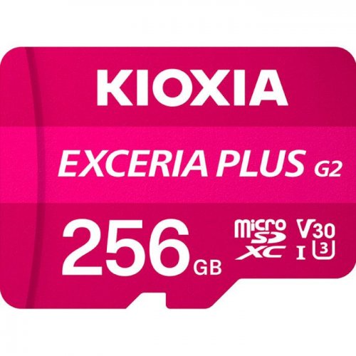 Карта памяти Kioxia microSDXC Exceria Plus G2 256GB Class 10 UHS-I U3 A1 V30 (LMPL2M256GG2) купить в Украине: Киев, Днепр, Харьков, Одесса  | Низкая цена, отзывы, характеристики от TELEMART фото