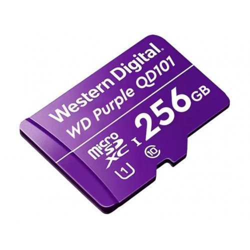 Карта пам'яті Western Digital microSDXC Purple QD101 256GB Class 10 UHS-I (WDD256G1P0C) купити в Україні: Київ, Львів, Хмельницький, Тернопіль, Івано-Франківськ | Низька ціна, відгуки, характеристики від TELEMART фото
