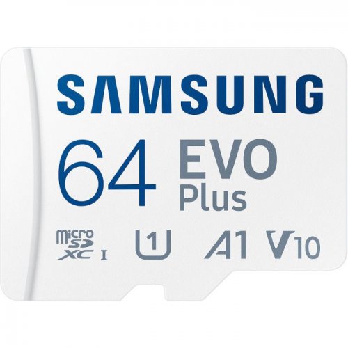 Карта памяти Samsung microSDXC Evo Plus 64GB Class 10 UHS-I U1 A1 V10 (с адаптером) (MB-MC64SA/EU) купить в Украине: Киев, Днепр, Харьков, Одесса  | Низкая цена, отзывы, характеристики от TELEMART фото