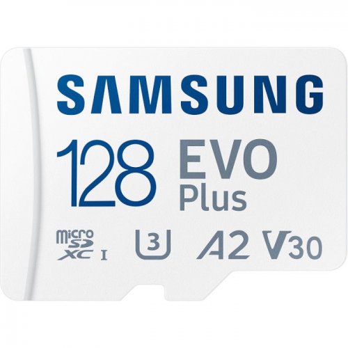 Карта памяти Samsung microSDXC Evo Plus 128GB Class 10 UHS-I U3 A2 V30 (с адаптером) (MB-MC128SA/EU) купить в Украине: Киев, Днепр, Харьков, Одесса  | Низкая цена, отзывы, характеристики от TELEMART фото