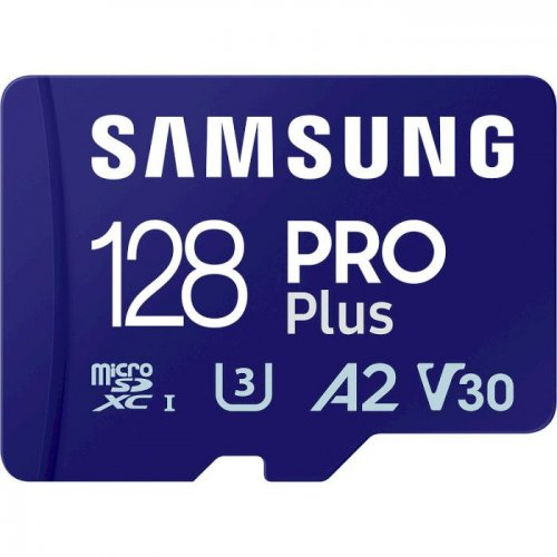 Карта пам'яті Samsung microSDXC Pro Plus 128GB Class 10 UHS-I U3 A2 V30 with Reader (MB-MD128SB/WW) купити в Україні: Київ, Львів, Хмельницький, Тернопіль, Івано-Франківськ | Низька ціна, відгуки, характеристики від TELEMART фото