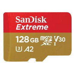 Карта памяти SanDisk microSDXC Extreme 128GB Class 10 UHS-I U3 A2 V30 (с адаптером) (SDSQXAA-128G-GN6AA)