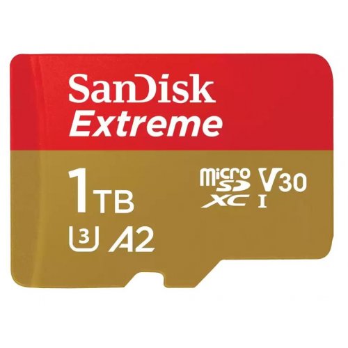 Карта памяти SanDisk microSDXC Extreme 1TB Class 10 UHS-I U3 A2 V30 (с адаптером) (SDSQXAV-1T00-GN6MA) купить в Украине: Киев, Днепр, Харьков, Одесса  | Низкая цена, отзывы, характеристики от TELEMART фото