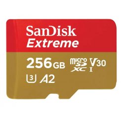 Карта памяти SanDisk microSDXC Extreme 256GB Class 10 UHS-I U3 A2 V30 (с адаптером) (SDSQXAV-256G-GN6MA)