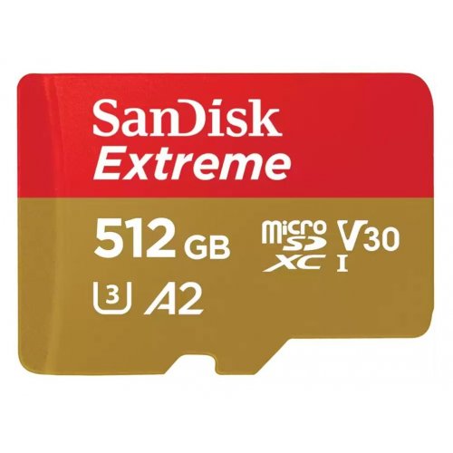 Карта памяти SanDisk microSDXC Extreme 512GB Class 10 UHS-I U3 A2 V30 (с адаптером) (SDSQXAV-512G-GN6MA) купить в Украине: Киев, Днепр, Харьков, Одесса  | Низкая цена, отзывы, характеристики от TELEMART фото