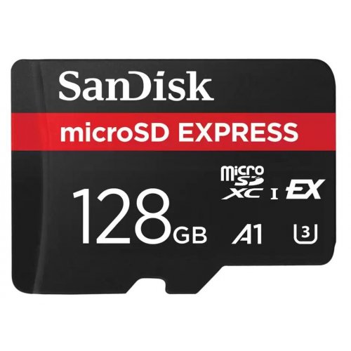 Карта пам'яті SanDisk microSDXC Express 128GB Class 10 UHS-I U3 A1 (SDSQXFN-128G-GN4NN) купити в Україні: Київ, Львів, Хмельницький, Тернопіль, Івано-Франківськ | Низька ціна, відгуки, характеристики від TELEMART фото