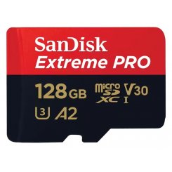 Карта пам'яті SanDisk microSDXC Extreme Pro 128GB Class 10 UHS-I U3 A2 V30 (з адаптером) (SDSQXCD-128G-GN6MA)