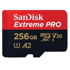 Карта пам'яті SanDisk microSDXC Extreme Pro 256GB Class 10 UHS-I U3 A2 V30 (з адаптером) (SDSQXCD-256G-GN6MA)