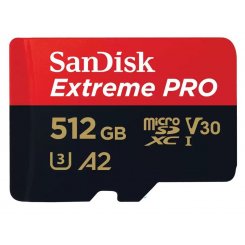Карта пам'яті SanDisk microSDXC Extreme Pro 512GB Class 10 UHS-I U3 A2 V30 (з адаптером) (SDSQXCD-512G-GN6MA)