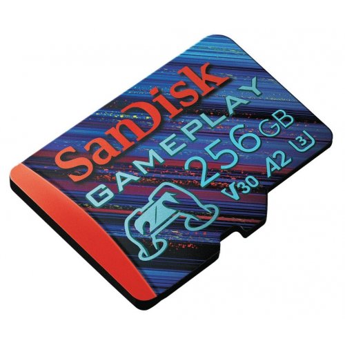 Карта пам'яті SanDisk microSDXC GamePlay 256GB Class 10 UHS-I U3 A2 V30 (SDSQXAV-256G-GN6XN) купити в Україні: Київ, Львів, Хмельницький, Тернопіль, Івано-Франківськ | Низька ціна, відгуки, характеристики від TELEMART фото