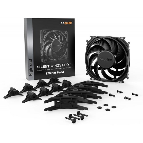 Уценка кулер для корпуса Be Quiet! Silent Wings PRO 4 120 PWM (BL098) (Вскрытая упаковка, 878217) купить в Украине: Киев, Днепр, Харьков, Одесса  | Проверка совместимости, низкая цена, отзывы, характеристики от TELEMART фото