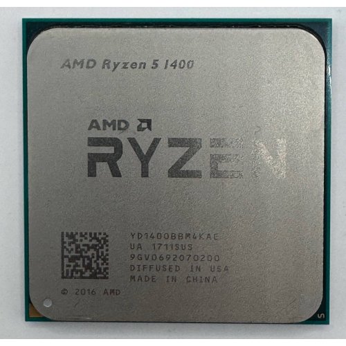 Процессор AMD Ryzen 5 1400 3.2(3.4)GHz sAM4 Tray (YD1400BBAE) (Восстановлено продавцом, 878218) купить в Украине: Киев, Днепр, Харьков, Одесса  | Проверка совместимости, низкая цена, отзывы, характеристики от TELEMART фото