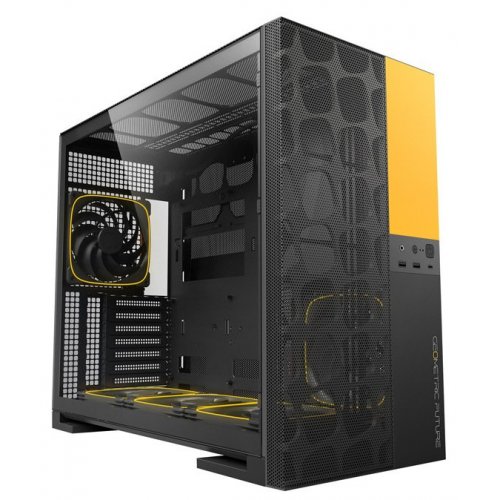 Уценка корпус Geometric Future Model 5F Mesh без БП (GEO-M5VF-BY) Black/Yellow (Вскрытая упаковка, 878220) купить в Украине: Киев, Днепр, Харьков, Одесса  | Проверка совместимости, низкая цена, отзывы, характеристики от TELEMART фото