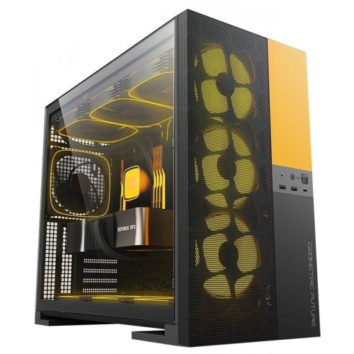 Уценка корпус Geometric Future Model 5F Mesh без БП (GEO-M5VF-BY) Black/Yellow (Вскрытая упаковка, 878220) купить в Украине: Киев, Днепр, Харьков, Одесса  | Проверка совместимости, низкая цена, отзывы, характеристики от TELEMART фото