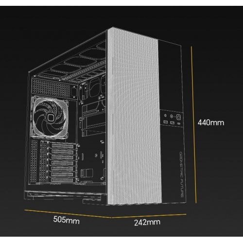 Уценка корпус Geometric Future Model 5F Mesh без БП (GEO-M5VF-BY) Black/Yellow (Вскрытая упаковка, 878220) купить в Украине: Киев, Днепр, Харьков, Одесса  | Проверка совместимости, низкая цена, отзывы, характеристики от TELEMART фото