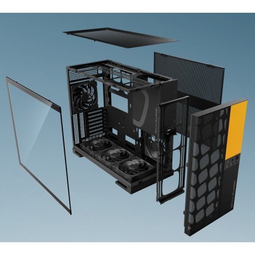 Уценка корпус Geometric Future Model 5F Mesh без БП (GEO-M5VF-BY) Black/Yellow (Вскрытая упаковка, 878220) купить в Украине: Киев, Днепр, Харьков, Одесса  | Проверка совместимости, низкая цена, отзывы, характеристики от TELEMART фото