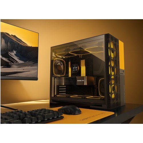 Уценка корпус Geometric Future Model 5F Mesh без БП (GEO-M5VF-BY) Black/Yellow (Вскрытая упаковка, 878220) купить в Украине: Киев, Днепр, Харьков, Одесса  | Проверка совместимости, низкая цена, отзывы, характеристики от TELEMART фото
