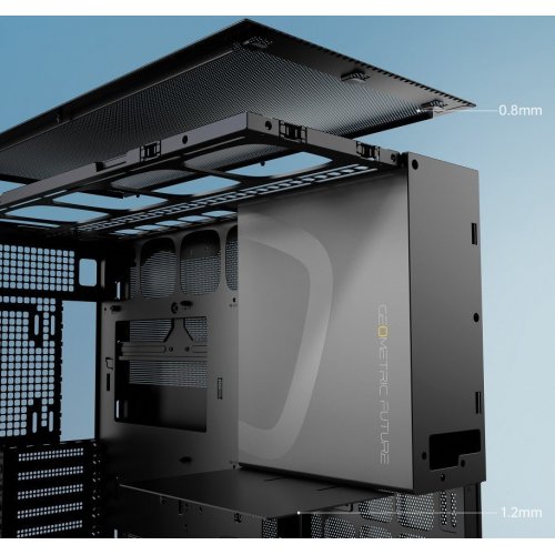 Уценка корпус Geometric Future Model 5F Mesh без БП (GEO-M5VF-BY) Black/Yellow (Вскрытая упаковка, 878220) купить в Украине: Киев, Днепр, Харьков, Одесса  | Проверка совместимости, низкая цена, отзывы, характеристики от TELEMART фото